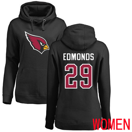 Arizona Cardinals Black Women Chase Edmonds Name And Number Logo NFL Football #29 Pullover Hoodie Sweatshirts